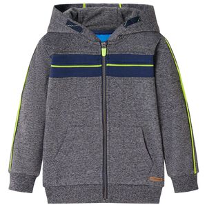 Sweatshirt para crian&ccedil;a com capuz e fecho cinzento mesclado 92