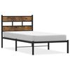 vidaXL Estrutura de cama sem colch&atilde;o 80x200 cm metal carvalho fumado