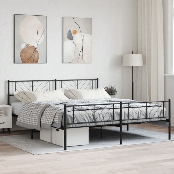 vidaXL Estrutura de cama sem colch&atilde;o com p&eacute;s 180x200 cm preto