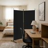 vidaXL Divis&oacute;ria de quarto com 2 painel 175x180 cm preto tecido