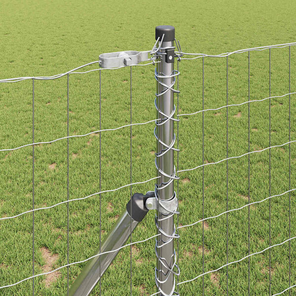 vidaXL Cerca com Poste Prateado 1 x 25 m A&ccedil;o e PVC