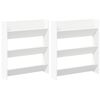 vidaXL Sapateiras de parede 2 pcs 80x18x90 cm contraplacado branco