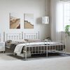 vidaXL Estrutura de cama com cabeceira e p&eacute;s 193x203 cm metal branco