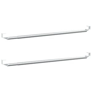 vidaXL Var&otilde;es para cortinas 2 pcs 40-60 cm alum&iacute;nio branco e prateado