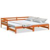 vidaXL Sof&aacute;-cama com gavet&atilde;o 80x200 cm madeira de pinho castanho cera