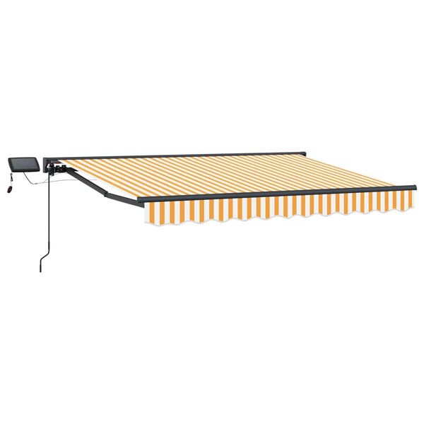 vidaXL Estrutura de Toldo Manual com LEDs Amarelo e Branco 3,5 x 2 m