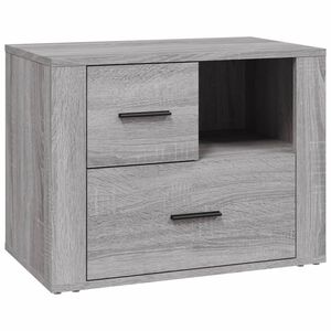 vidaXL Mesa de cabeceira 60x36x45 cm derivados madeira cinzento sonoma