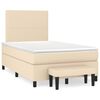 vidaXL Cama boxspring com colch&atilde;o 120x190 cm tecido cor creme