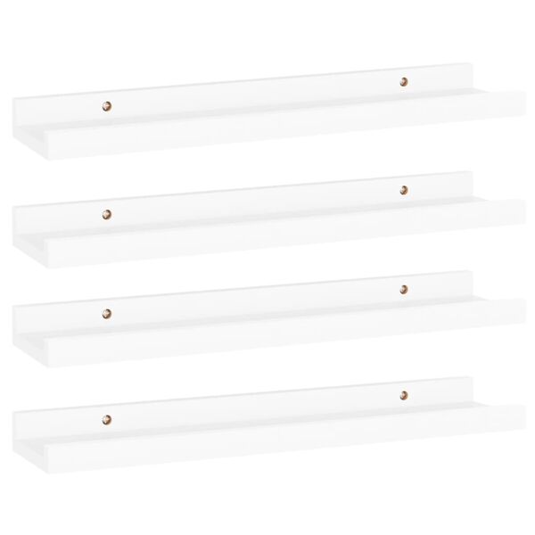 vidaXL Prateleiras de parede 4 pcs 40x9x3 cm branco