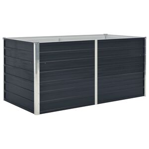 vidaXL Canteiro jardim elevado 160x80x45cm a&ccedil;o galvanizado antracite