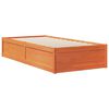 vidaXL Cama com estante sem colch&atilde;o 75x190cm pinho maci&ccedil;o castanho-mel