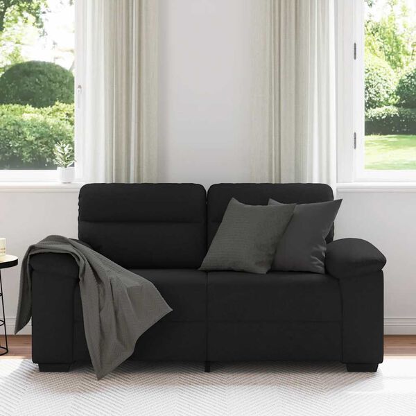 vidaXL Sof&aacute; de 2 lugares tecido 160x81x84 cm preto