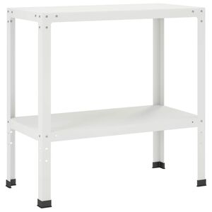 vidaXL Mesa de envasamento 100 x 40 x 80 cm A&ccedil;o revestido a p&oacute; Branco