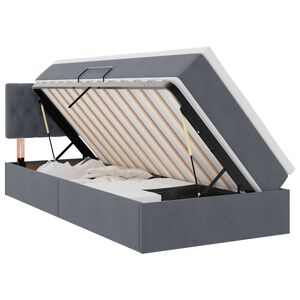vidaXL Cama com Armazenamento Cinza Escuro 90 x 190 cm Veludo