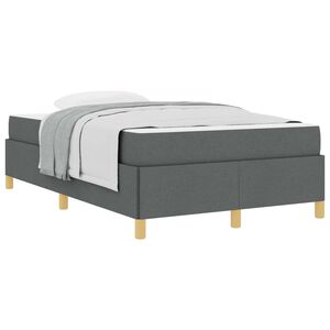 vidaXL Estrutura da Cama com colch&atilde;o Cinza Escuro 120 x 200 cm tecido