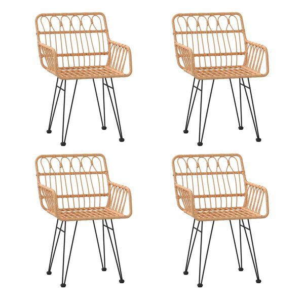 vidaXL 5 pcs conjunto de jantar p/ jardim vime PE