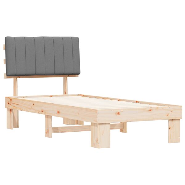 vidaXL Estrutura de Cama com Cabeceira Estofada Cinzento-claro