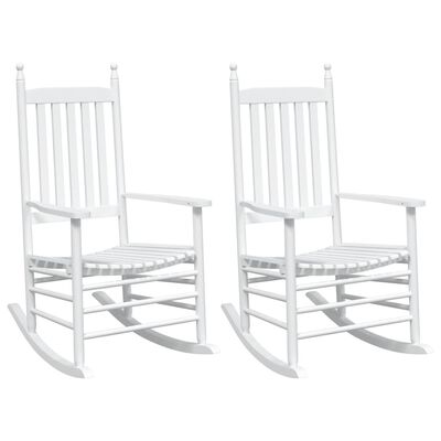 vidaXL Cadeiras baloiço c/ assentos curvos 2 pcs abeto maciço branco