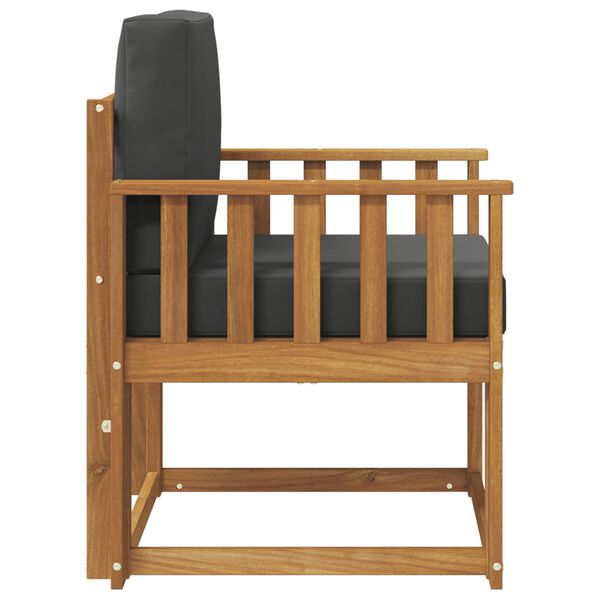 vidaXL Sof&aacute; exterior Madeira de Ac&aacute;cia maci&ccedil;a e Poli&eacute;ster Natural