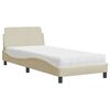 vidaXL Cama com colch&atilde;o Dover 80x200 cm tecido cor creme