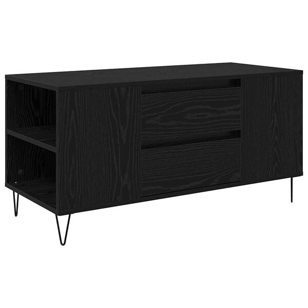 vidaXL Mesa de centro com gaveta Carvalho Preto 102 x 44,5 x 50 cm