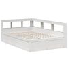vidaXL Cama com estante sem colch&atilde;o 135x190 cm pinho maci&ccedil;o branco