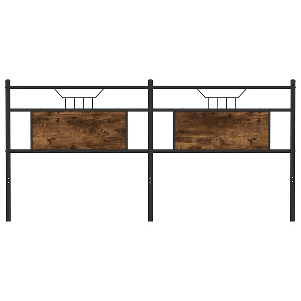 vidaXL Cabeceira de substitui&ccedil;&atilde;o 180 cm derivados madeira/a&ccedil;o carvalho fumado