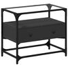 vidaXL M&oacute;vel de TV c/ tampo vidro 60x35x51 cm derivados madeira preto