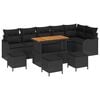 vidaXL Conjunto de Sof&aacute; de Jardim 10 unid. 9-N&uacute;mero de lugares Preto