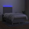 vidaXL Cama box spring c/ colch&atilde;o e LED 120x200 cm tecido cinza-claro