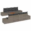 vidaXL Conjunto de Sof&aacute; de Jardim 9 pcs Cinzeto vime PE