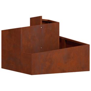 vidaXL Vaso de Jardim Ferro Enferrujado 60 x 60 x 50 cm