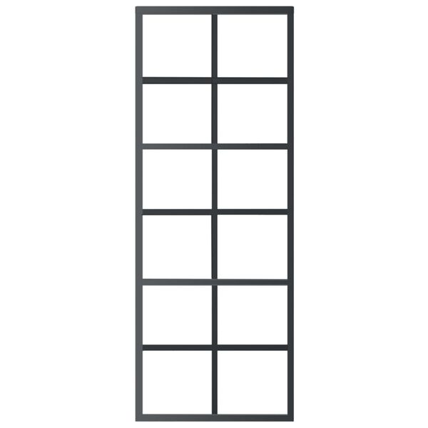 vidaXL Porta deslizante c/ conj. ferragens 76x205cm vidro ESG/alum&iacute;nio