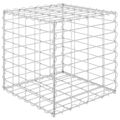 vidaXL Canteiro elevado/cubo gabião 40x40x40 cm cm fio de aço
