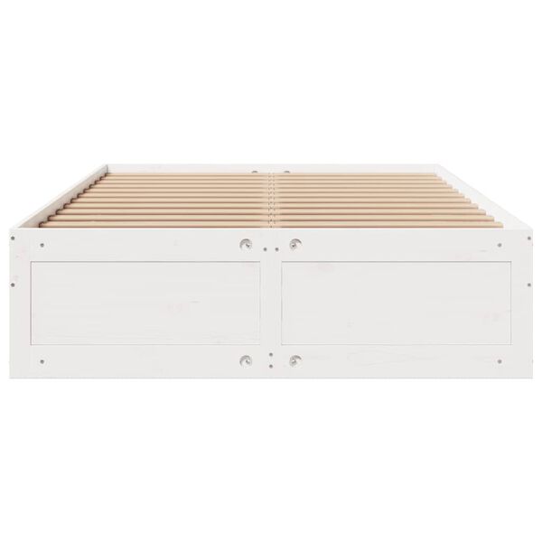 vidaXL Cama sem colch&atilde;o com gavetas 160x200 cm pinho maci&ccedil;o branco