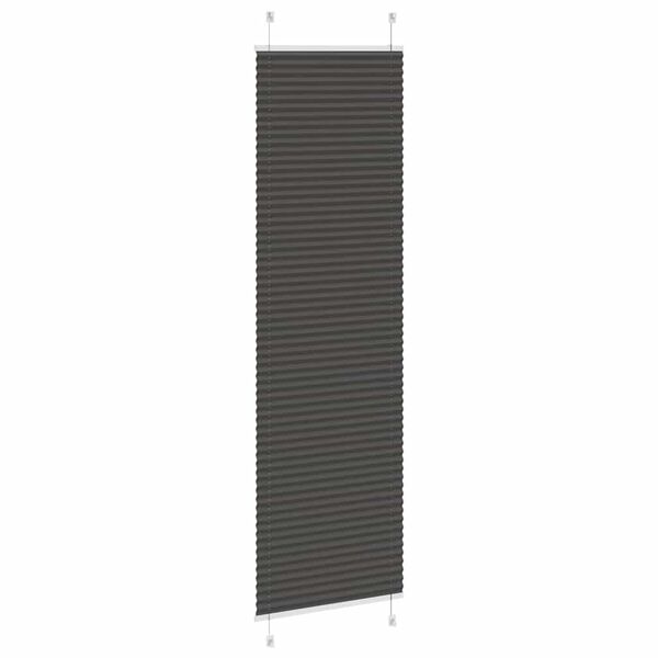 vidaXL Preto Plissada Cega 60x200 cm Largura Tecido 59,4 cm Poli&eacute;ster