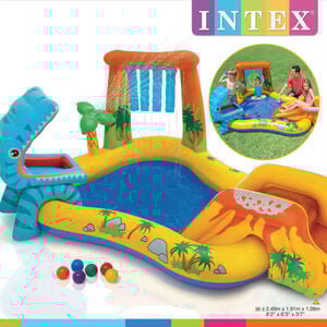 Intex Piscina insufl&aacute;vel Dinosaur Play Center 249x191x109 cm 57444NP