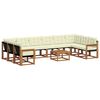 vidaXL Conjunto de Sof&aacute;s para Exterior 11 unid. Natural e Creme
