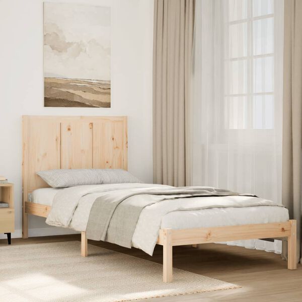 vidaXL Cama extra longa sem colchão 100x220 cm madeira maciça