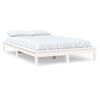 vidaXL Estrutura de cama king size 150x200 cm pinho maci&ccedil;o branco