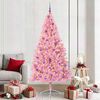 vidaXL Árvore de Natal Artificial Pré-iluminada Rosa 210 cm PVC