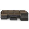 vidaXL 8 pcs conj. lounge jardim + almofad&otilde;es madeira impreg. cinzento