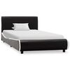vidaXL Estrutura de cama 90x200 cm couro artificial preto