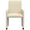 vidaXL Cadeiras de Jantar com Rodas 2 pcs Creme 57 x 66 x 94 cm