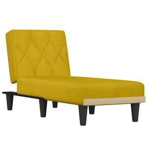 vidaXL Chaise longue veludo amarelo