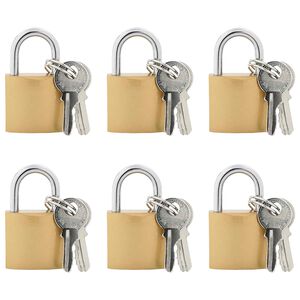 vidaXL U Lock com Chaves 6 unid. Lat&atilde;o Ferro