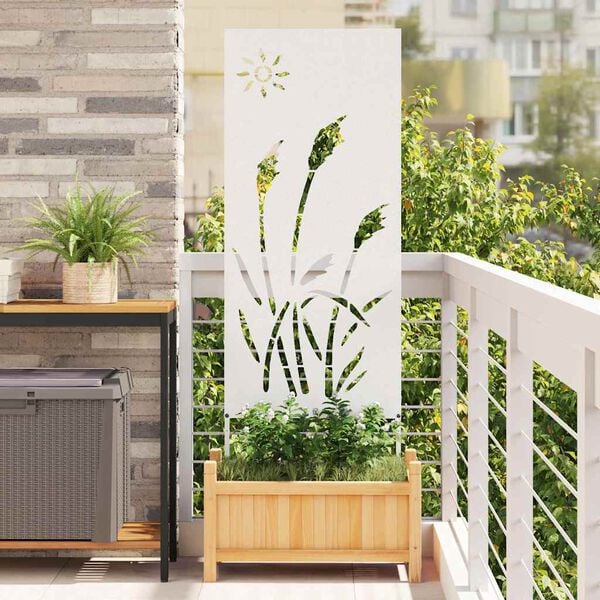 vidaXL Tela de Privacidade para Jardim Fretwork Branco 50 x 140 cm