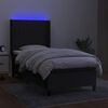 vidaXL Cama box spring c/ colch&atilde;o e LED 90x190 cm tecido preto