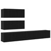 vidaXL Conjunto de m&oacute;vel de TV Montado na parede 4 pcs Carvalho Preto
