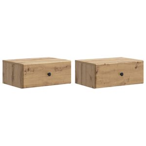 vidaXL Gabinete de Canto Montado na Parede 2 pcs Carvalho Arttisan